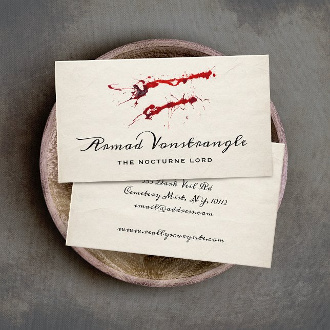 Vampire Fang Blood Halloween  Business Card (Creator Uploaded)