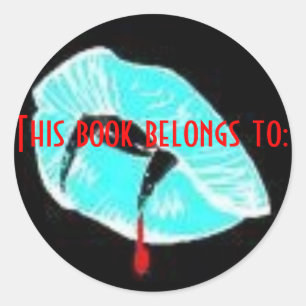 Vampire fangs book sticker