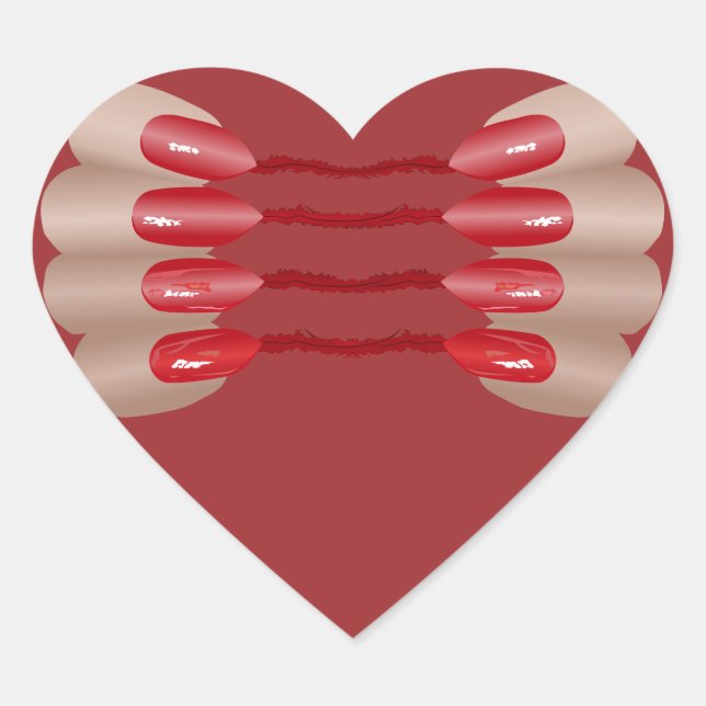 Vampire finger V.2 Heart Sticker (Front)