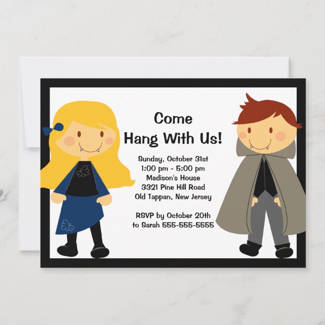 Vampire Fright Night Halloween Party Invitation (Front)