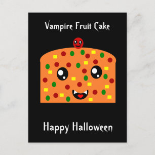 Vampire Fruit Cake "Happy Halloween" Postcard