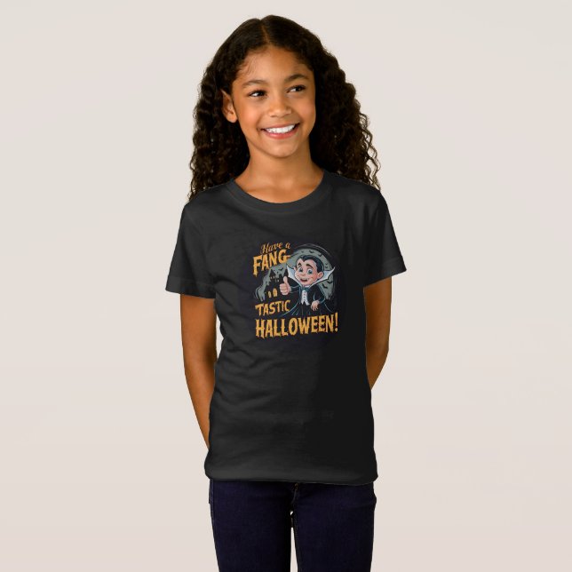 Vampire Funny Have a Fang-Tastic Halloween T-Shirt (Front Full)