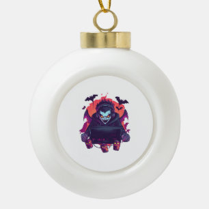 Vampire Gamer Ceramic Ball Christmas Ornament