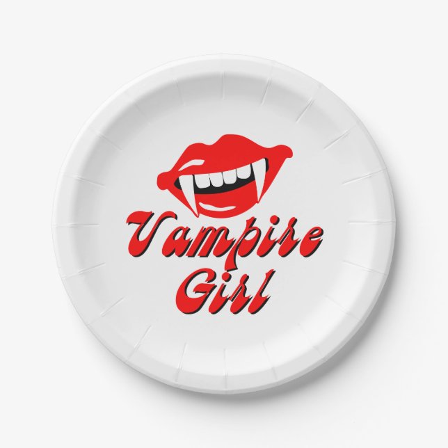 Vampire girl paper plate (Front)