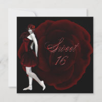 Vampire Girl Sweet 16 Goth Birthday Invitation
