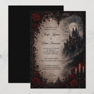 Vampire Gothic Halloween Wedding Invitation