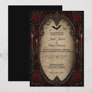 Vampire Gothic Halloween Wedding Invitation
