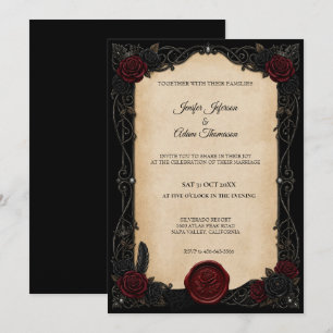 Vampire Gothic Halloween Wedding Invitation