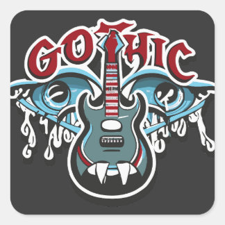 vampire guitar square sticker
