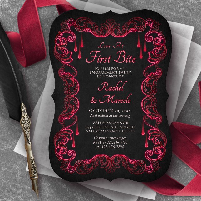 Vampire Halloween Engagement Party Invitation (Creator Uploaded)