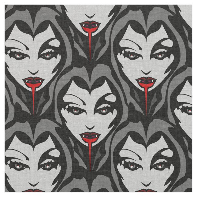 Vampire Halloween Fabric Halloween Fabrics Custom (Close Up)