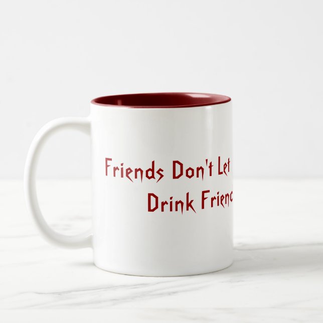 Vampire Halloween Humour Two-Tone Coffee Mug (Left)