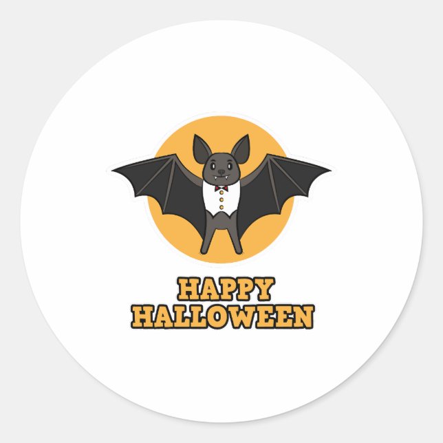 Vampire Halloween Party - Happy Halloween Classic Round Sticker (Front)