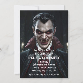 Vampire Halloween Party Invitation Gothic Dracula
