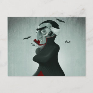 Vampire halloween postcard