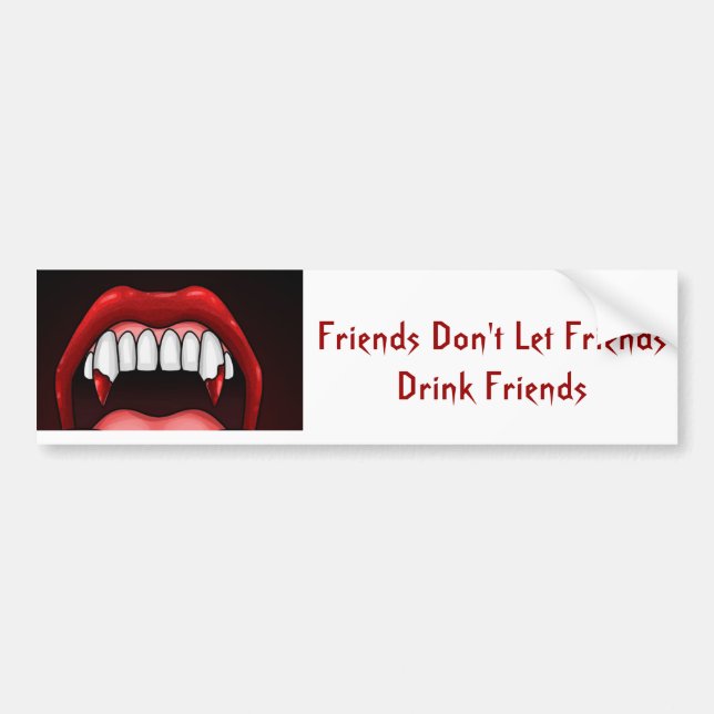 Vampire Halloween Teeth Bumper Sticker (Front)