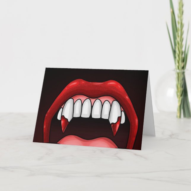 Vampire Halloween Teeth Card (Front)