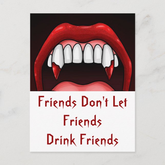 Vampire Halloween Teeth Postcard (Front)