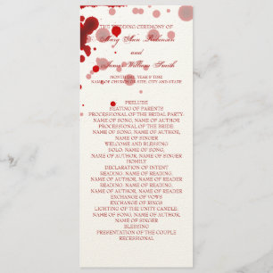 Vampire Halloween Wedding Program Fake Blood Red Programme