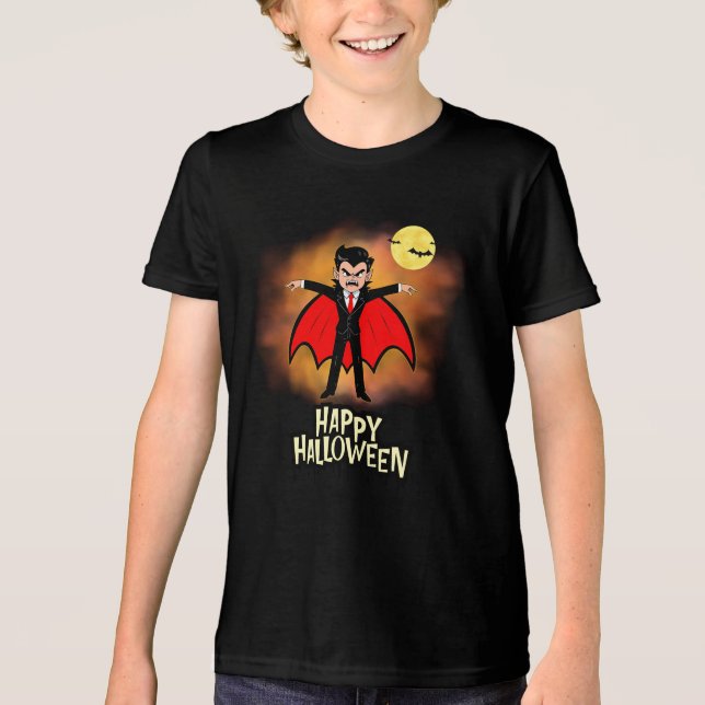 Vampire Happy Halloween t-short Tri-Blend Shirt (Front)