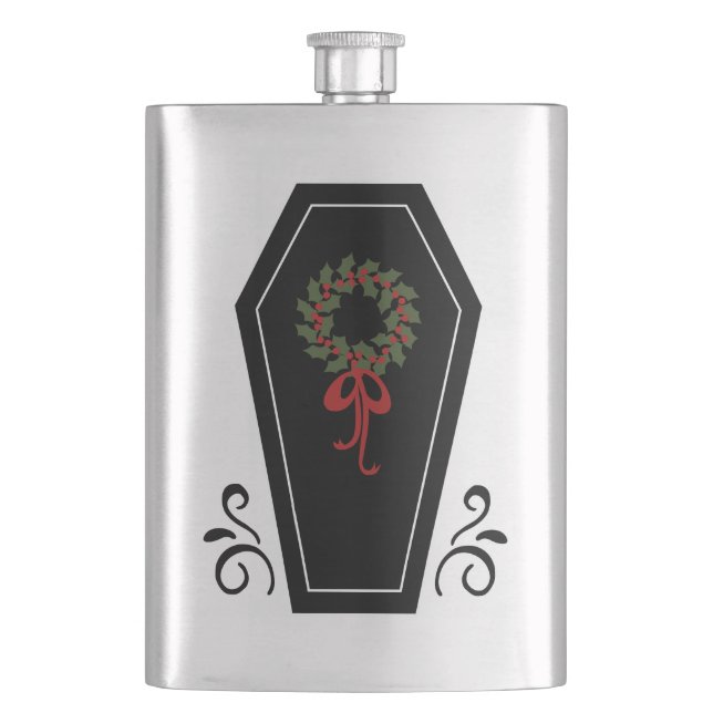 Vampire Holiday Coffin Hip Flask (Front)