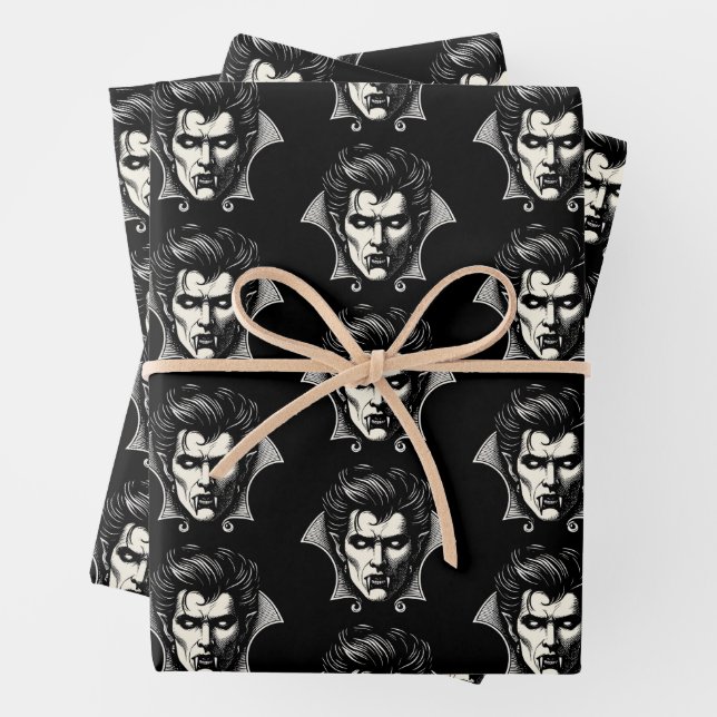 Vampire Horror Scary Spooky  Wrapping Paper Sheet (In situ)