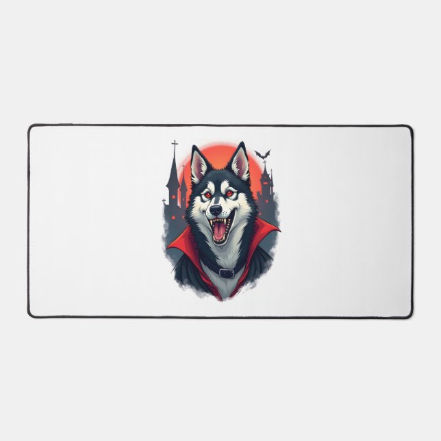 Vampire Husky Bite Desk Mat (Front)