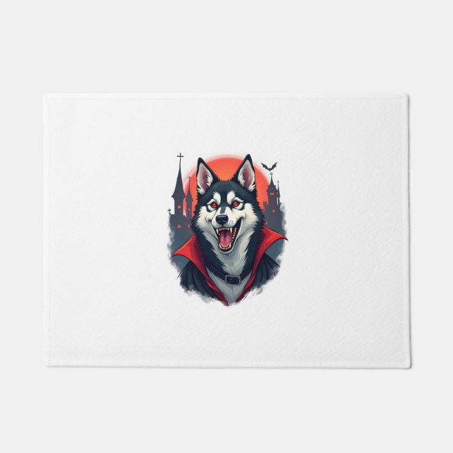 Vampire Husky Bite Doormat (Front)