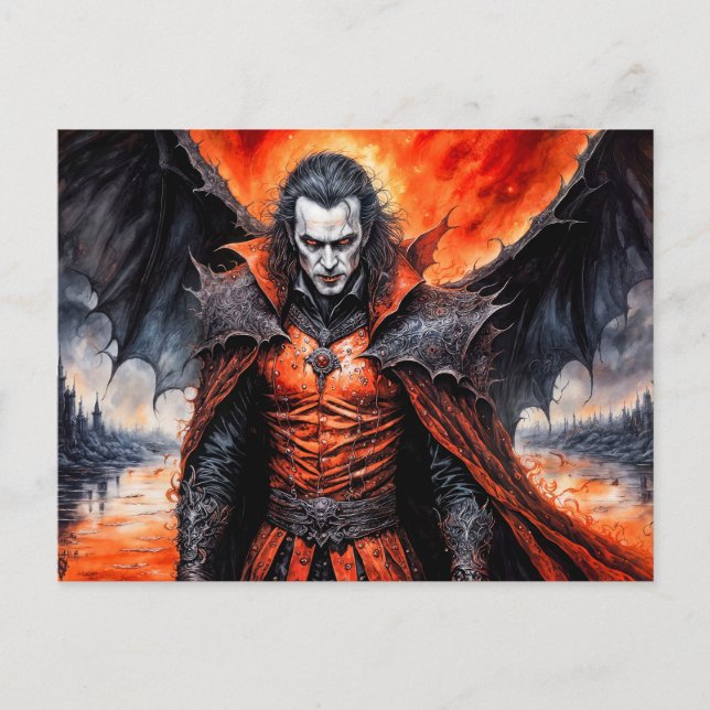 Vampire in Red Moonlight Postcard (Front)