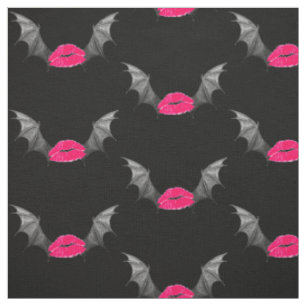 Vampire Kiss Demon Wing Goth Art Fabric
