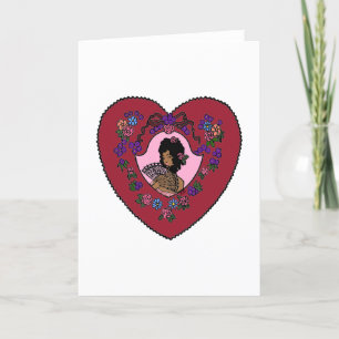Vampire Lady Valentine Tan Skin Holiday Card