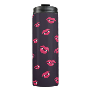 Vampire Lips And Fangs Pattern Thermal Tumbler