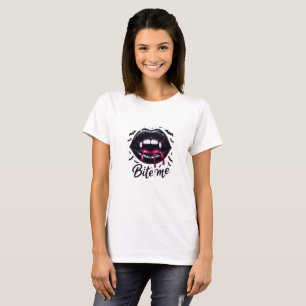Vampire Lips “Bite Me” T-Shirt – Bold Graphic Tee