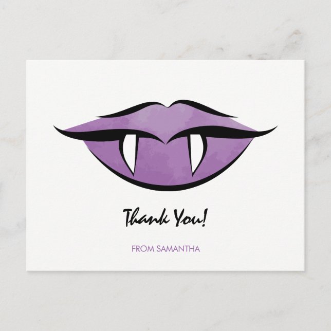 Vampire Lips Goth Halloween Birthday Postcard (Front)