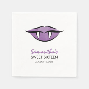 Vampire Lips Goth Sweet Sixteen Paper Napkins