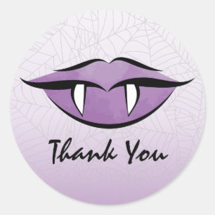 Vampire Lips Halloween Birthday Thank You Sticker