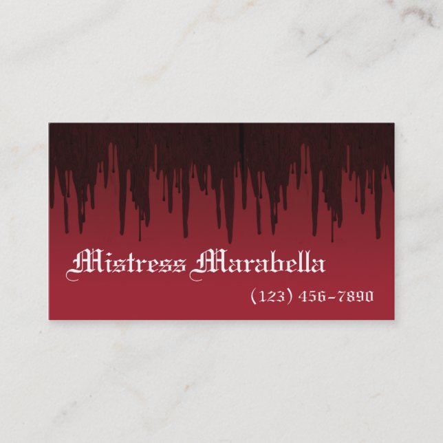 Vampire Mistress Bloody Business Card (Front)