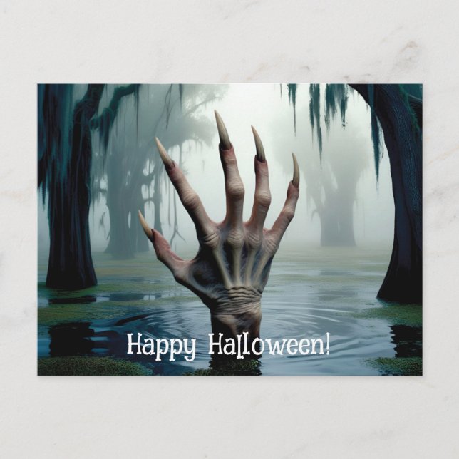 Vampire/Monster Hand Reaching Out of the Swamp Postcard (Front)