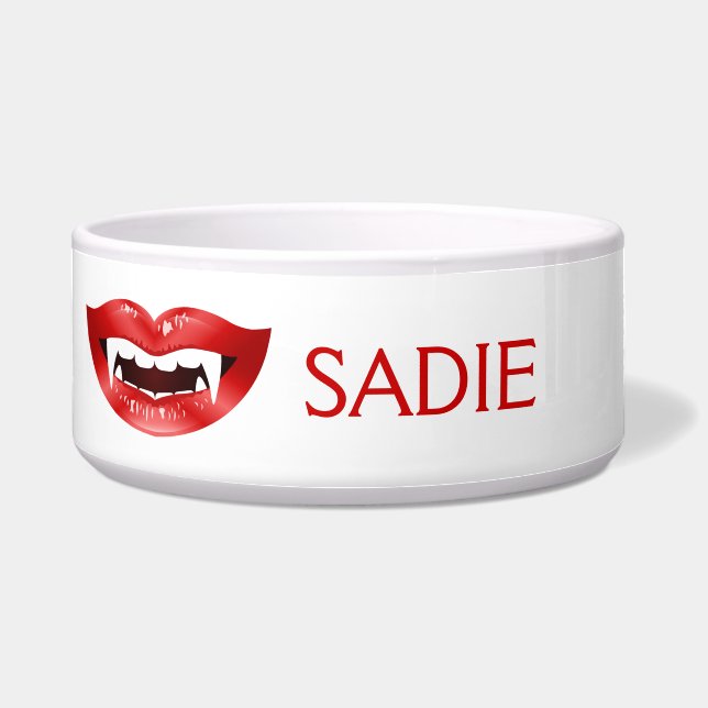 Vampire Mouth With Red Lips Illustration & Name (Front)