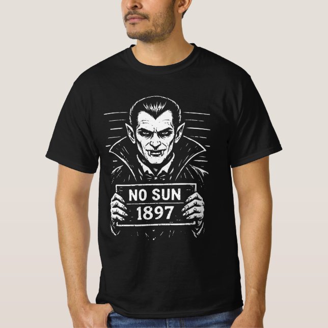 Vampire Mugshot – No Sun 1897  T-Shirt (Front)