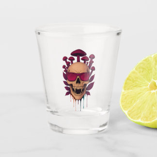 Vampire Mushroom Skull Shot Glass