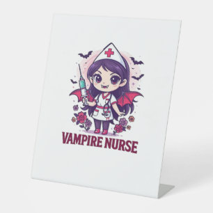 Vampire Nurse Shirt � Funny Halloween Medical Work Pedestal Sign
