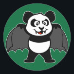 Vampire Panda Classic Round Sticker<br><div class="desc">This vampire panda is too cute! With his fangs and cape this design makes an excellent Halloween present or anyone who likes vampires. Great gift ideas here for your friends and family.</div>