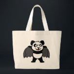 Vampire Panda Large Tote Bag<br><div class="desc">This vampire panda is too cute! With his fangs and cape this design makes an excellent Halloween present or anyone who likes vampires. Great gift ideas here for your friends and family.</div>