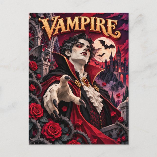 Vampire, Paper Cut Monster Postcard (Front)