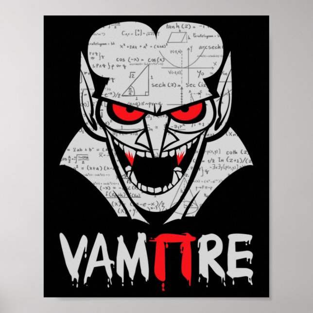 Vampire Pi Halloween Costume Funny Math Science Te Poster (Front)
