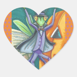 VAMPIRE PRAYING MANTIS BUG STICKERS SHEET Heart