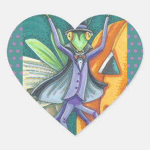 VAMPIRE PRAYING MANTIS, BUG STICKERS SHEET Heart