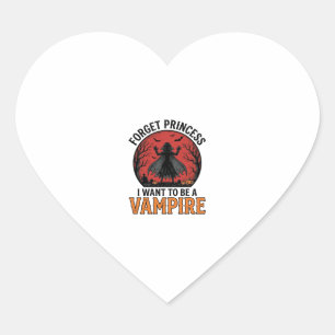 Vampire Princess Shirt Spooky Retro Halloween Desi Heart Sticker