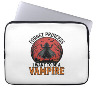 Vampire Princess Shirt Spooky Retro Halloween Desi Laptop Sleeve